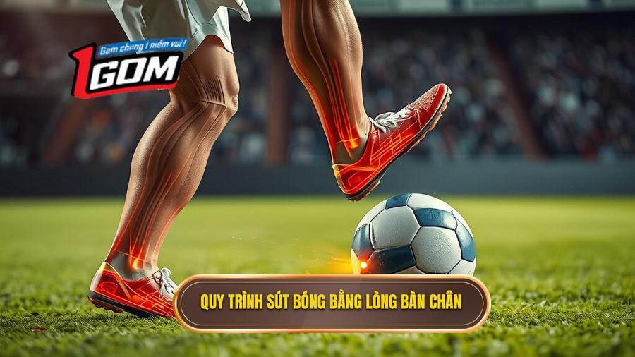 Phân tích chi tiết quy trình thực hiện kỹ thuật sút bóng bằng lòng bàn chân phải