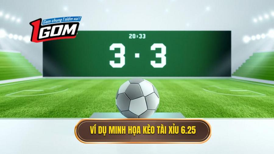 Bảng ví dụ minh họa kèo tài xỉu 6.25